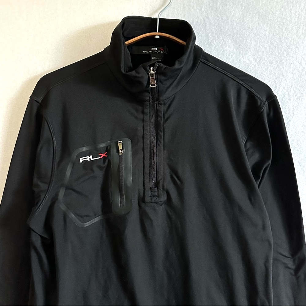 RLX Ralph Lauren Performance Jersey Men’s Top Quarter Zip Pullover Black Size S